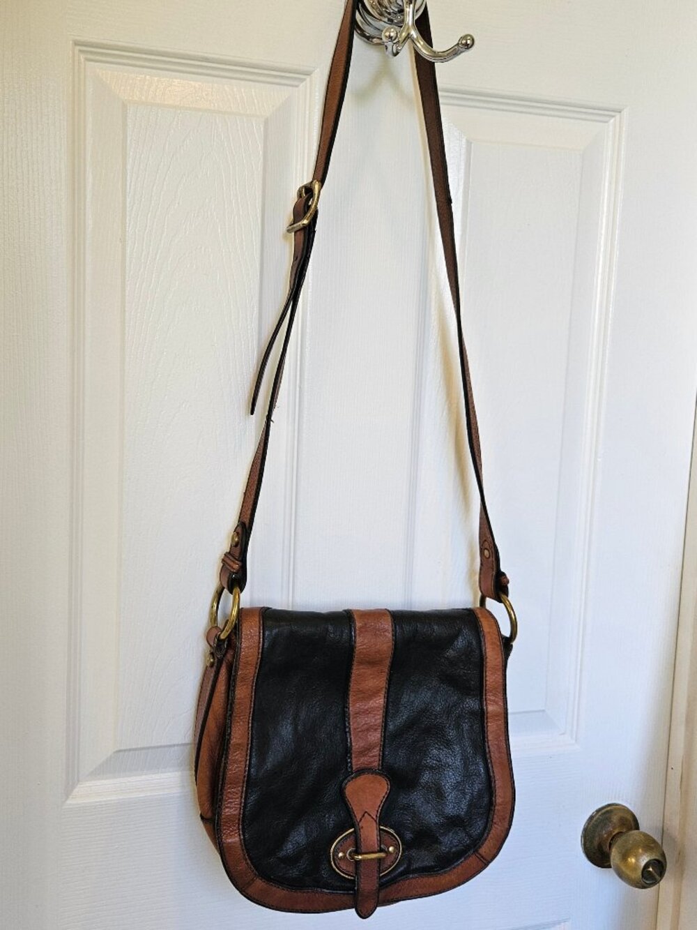 Vintage Fossil VRI Reissue Leather Crossbody Saddlebag